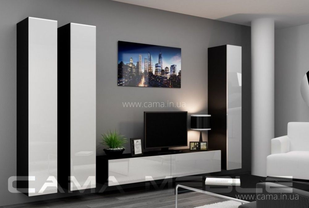 Гостиная Vigo 1 черный/белый глянец Гостиная Vigo 1 черный/белый глянец