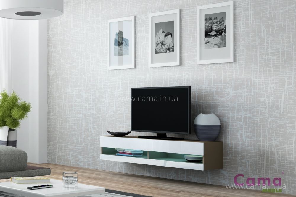 Комод открытый RTV Vigo 140 латте/белый глянец Комод открытый RTV Vigo 140 латте/белый глянец