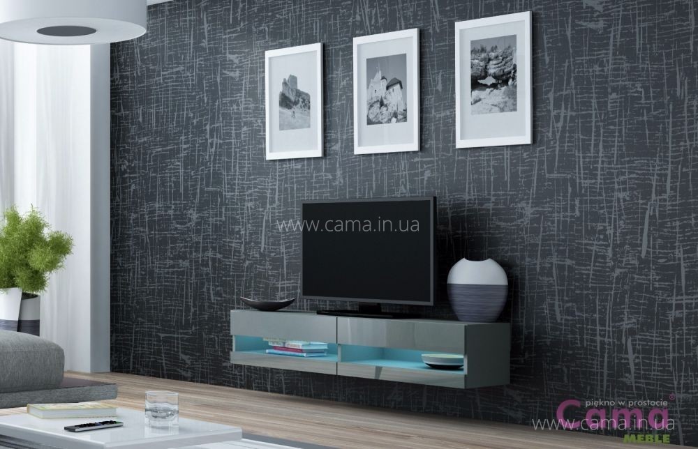 Комод открытый RTV Vigo 140 серый/серый глянец Комод открытый RTV Vigo 140 серый/серый глянец