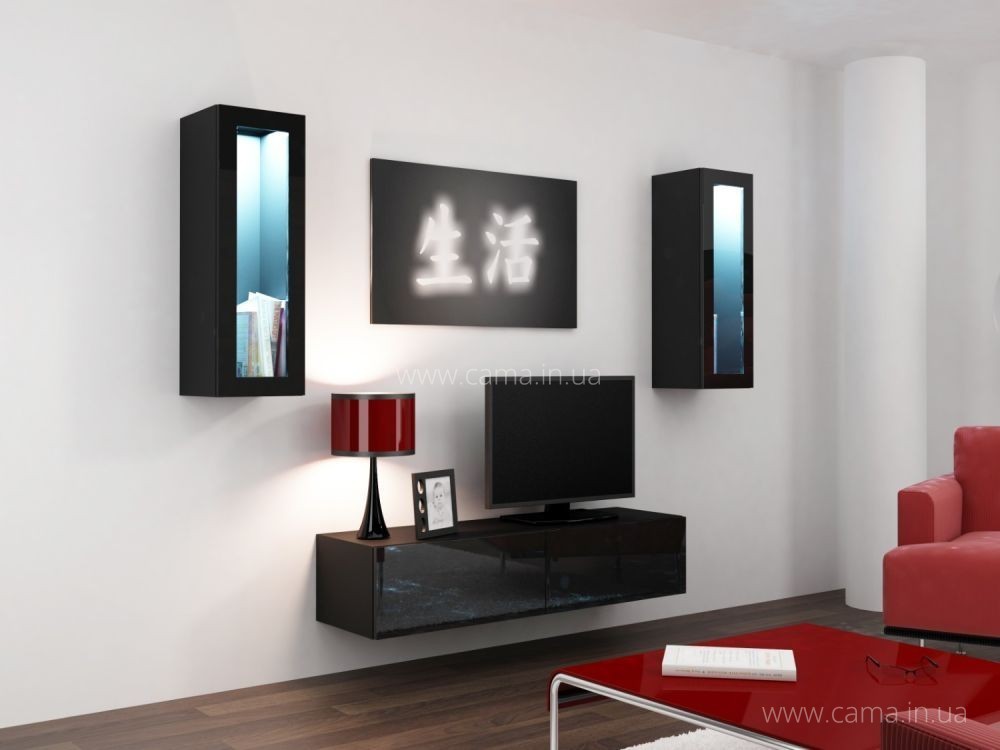 Гостиная Vigo 8 черный/черный глянец Гостиная Vigo 8 черный/черный глянец