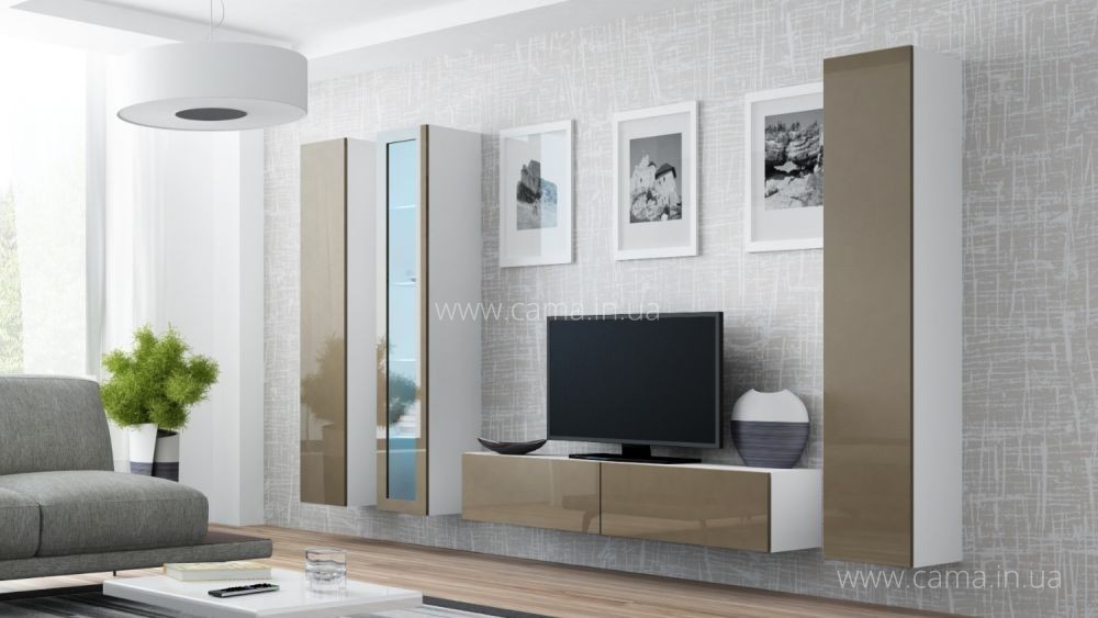 Гостиная Vigo 15 белый/лате глянец Гостиная Vigo 15 белый/лате глянец