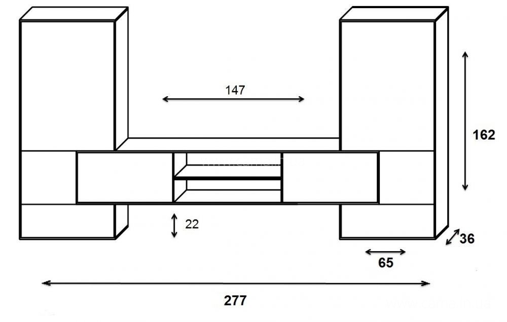 Гостиная Tori белый/ белый и черный глянец Гостиная Tori белый/ белый и черный глянец