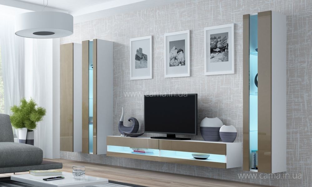 Гостиная Vigo New 6 белый/латте глянец Гостиная Vigo New 6 белый/латте глянец