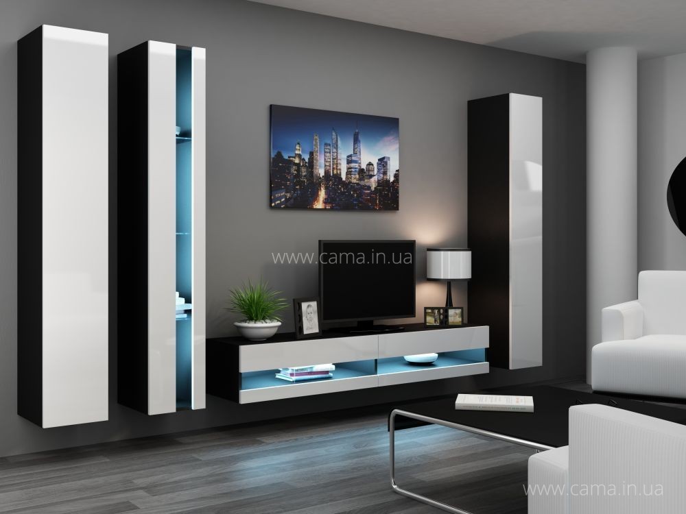 Гостиная Vigo New 7 черный/белый глянец Гостиная Vigo New 7 черный/белый глянец