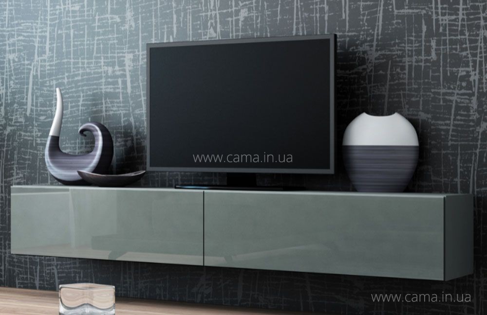 Тумба ТВ Vigo серый/серый глянец 180 Тумба ТВ Vigo серый/серый глянец 180