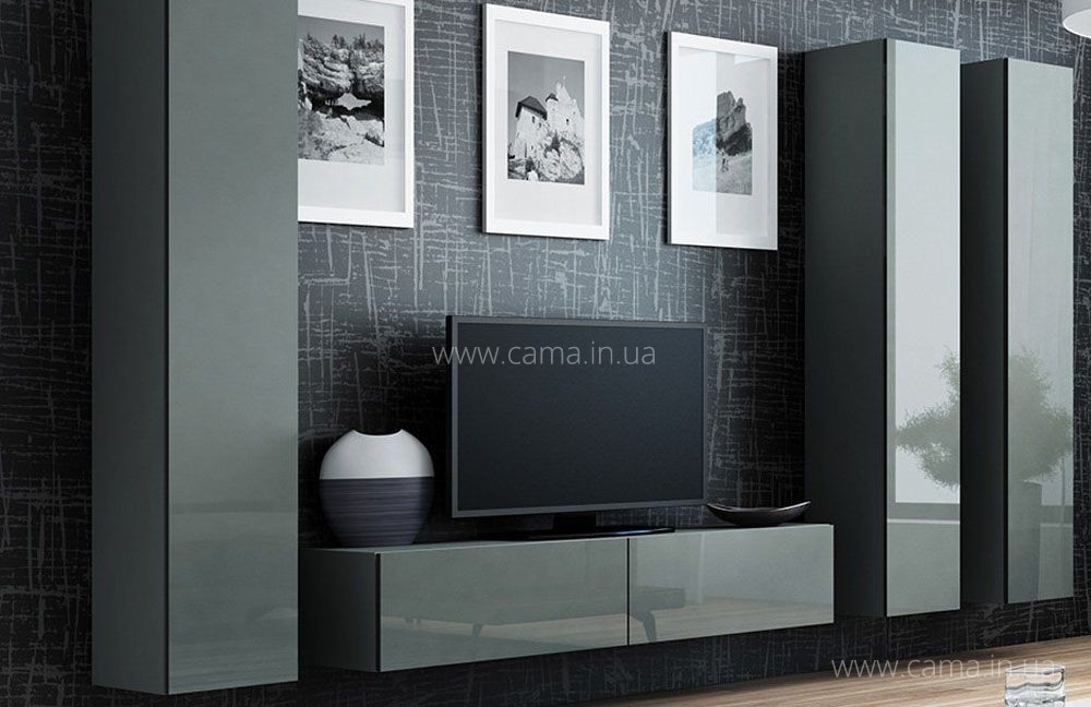 Тумба ТВ Vigo серый/серый глянец 180 Тумба ТВ Vigo серый/серый глянец 180