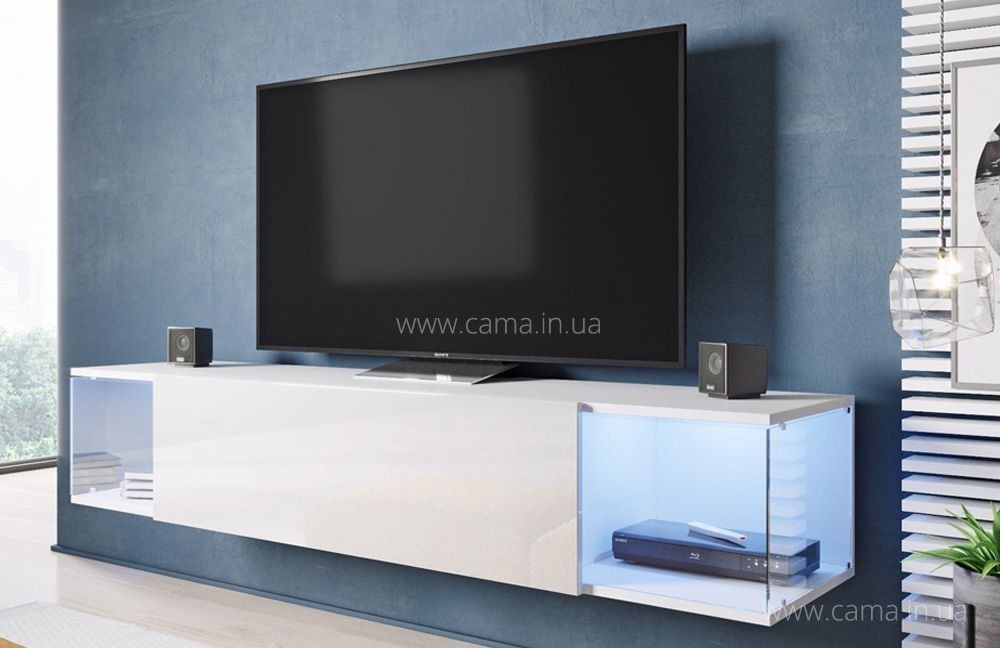 Тумба ТВ SKY Белый/Белый глянец Тумба ТВ SKY Белый/Белый глянец