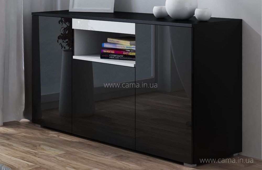 Комод VIVA Черный глянец/Белый Комод VIVA Черный глянец/Белый