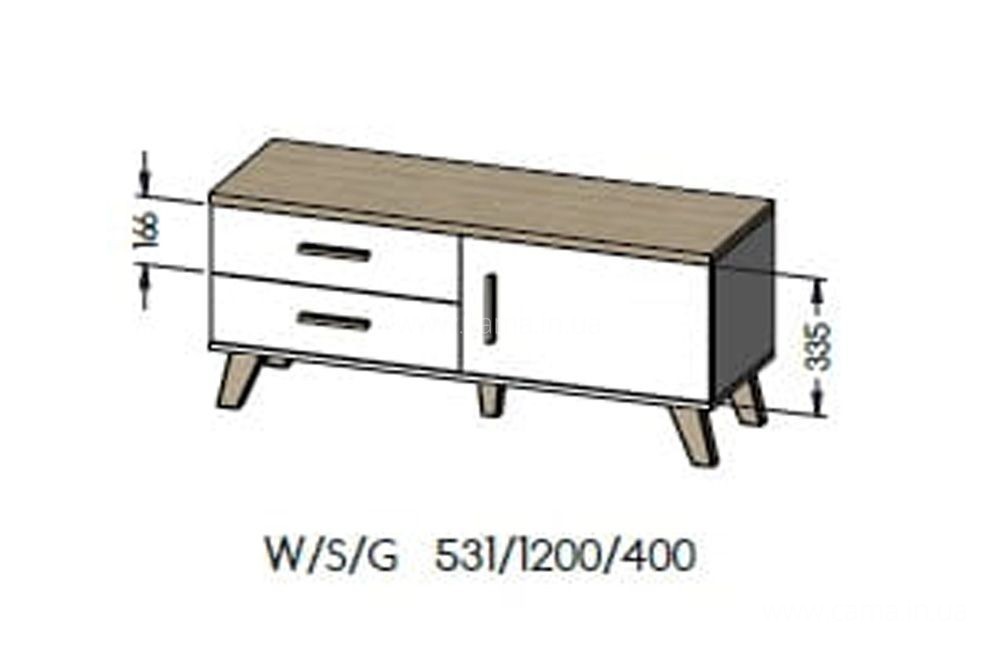 Тумба ТВ LOTTA Дуб Вотан 1D2S - 120 Тумба ТВ LOTTA Дуб Вотан 1D2S - 120