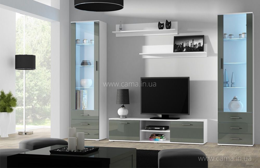 Гостиная Soho 4 белый/серый глянец Гостиная Soho 4 белый/серый глянец