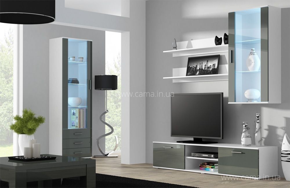 Гостиная Soho 6 белый/серый глянец Гостиная Soho 6 белый/серый глянец