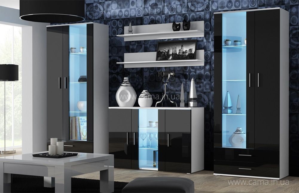 Гостиная Soho 10 белый/черный глянец Гостиная Soho 10 белый/черный глянец