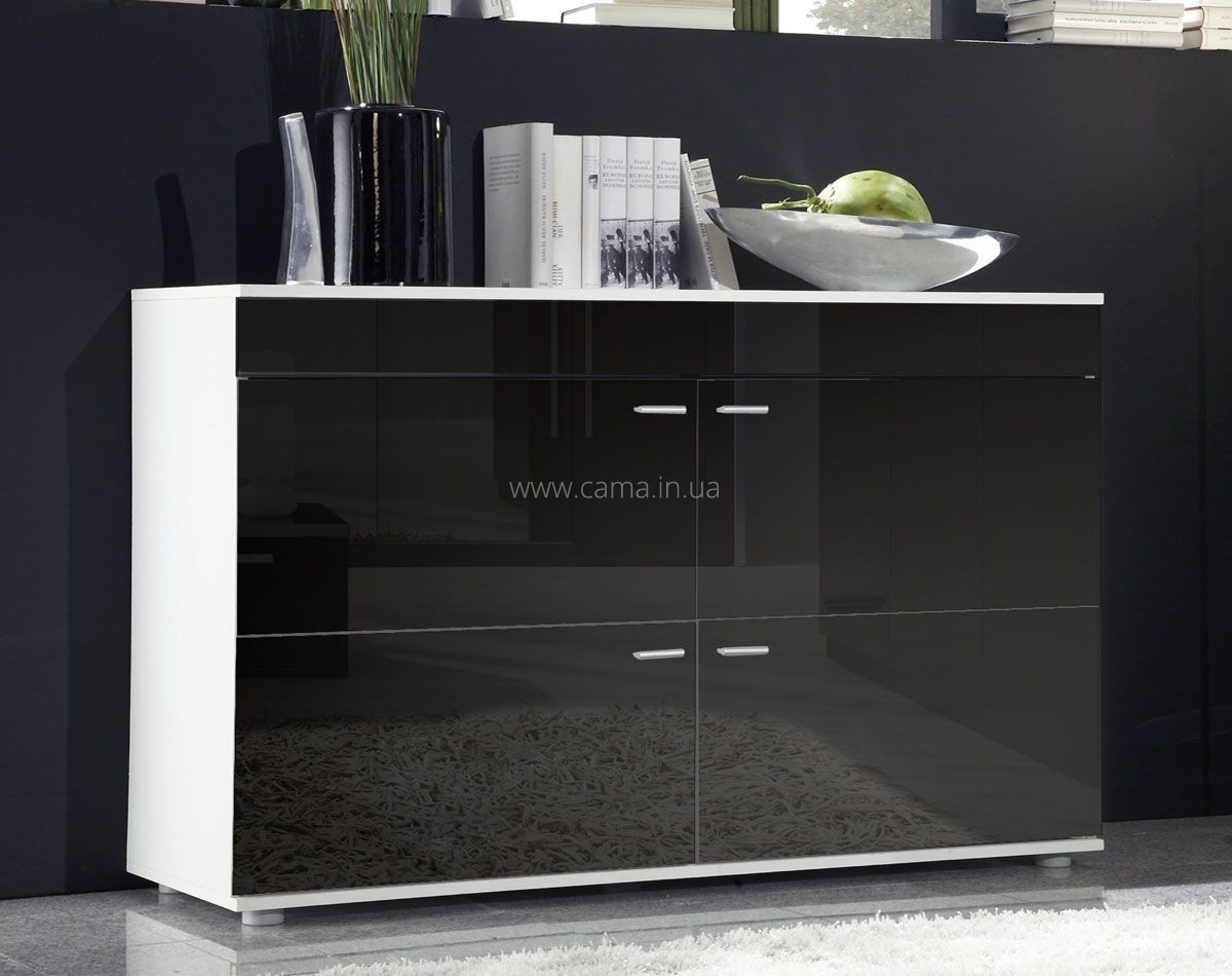 Комод Logo 2 белый/черный глянец Комод Logo 2 белый/черный глянец