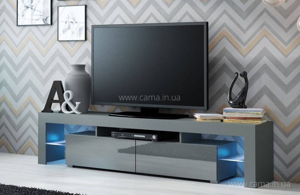 Тумба ТВ Solo - серый/серый глянец Тумба ТВ Solo - серый/серый глянец
