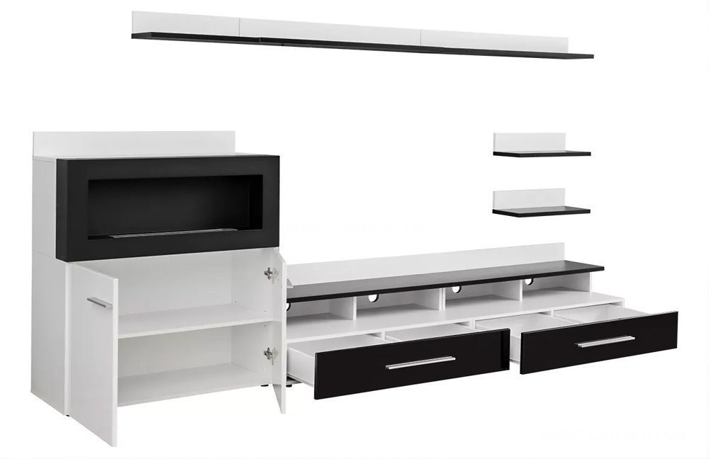 Гостиная CAMINO Белый/Белый Глянец/Черный/Черный Глянец Гостиная CAMINO Белый/Белый Глянец/Черный/Черный Глянец