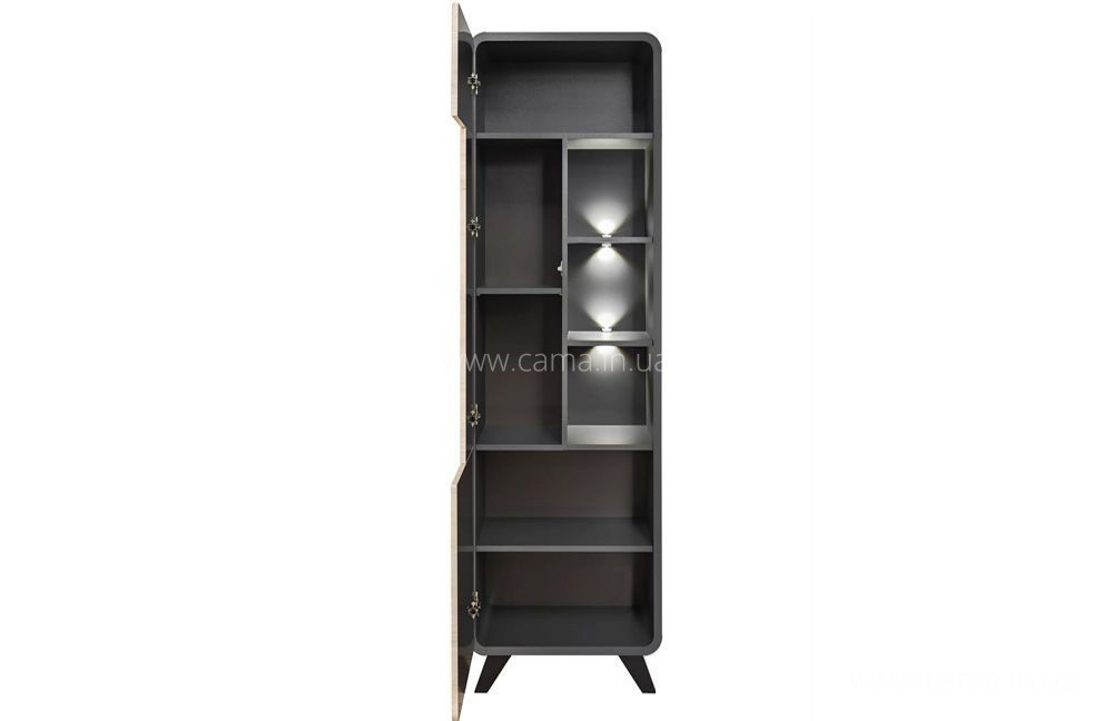 Витрина высокая ROUND Антрацит/Кронберг Витрина высокая ROUND Антрацит/Кронберг