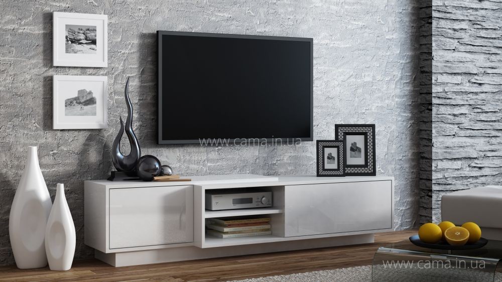 Комод ТВ Sigma 1F белый/белый глянец Комод ТВ Sigma 1F белый/белый глянец