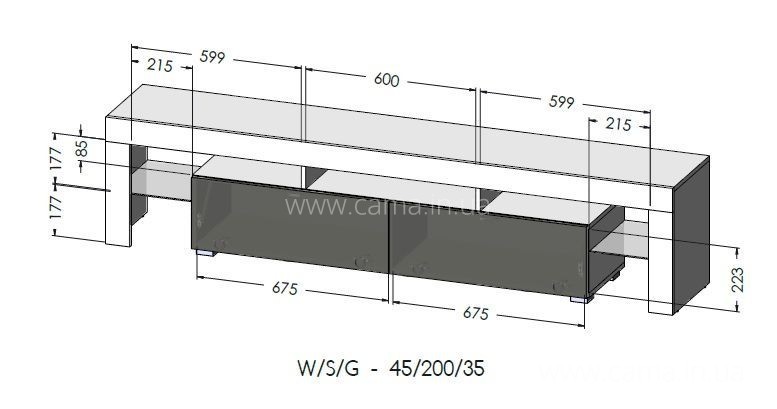 Тумба ТВ Solo - серый/серый глянец Тумба ТВ Solo - серый/серый глянец
