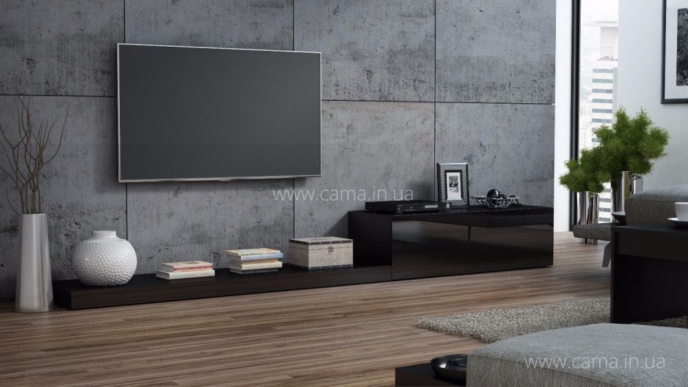 Тумба Rtv Life черный/черный глянец Тумба Rtv Life черный/черный глянец