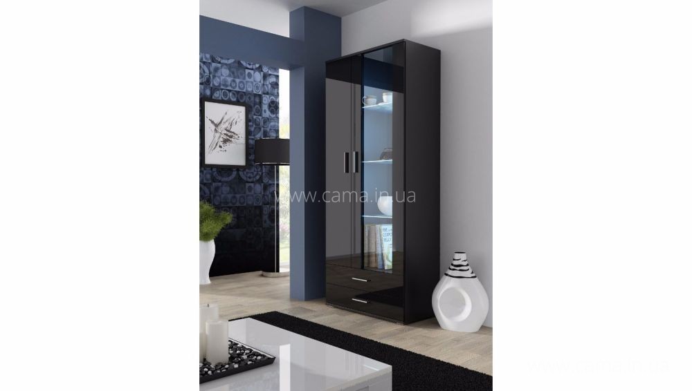 Витрина высокая Soho S-6 черный/черный глянец Витрина высокая Soho S-6 черный/черный глянец