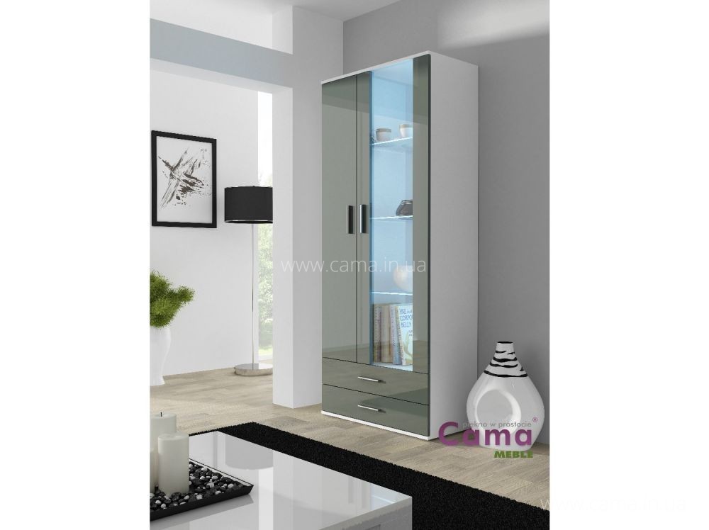 Витрина высокая Soho S-6 белый/серый глянец Витрина высокая Soho S-6 белый/серый глянец