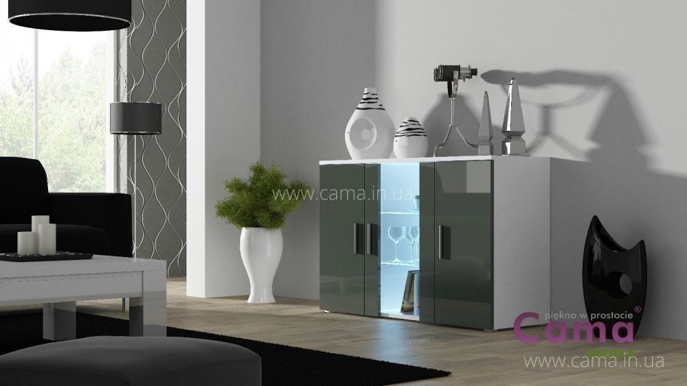 Комод Soho S7 белый/серый глянец Комод Soho S7 белый/серый глянец