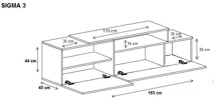 Тумба ТВ Sigma 3 черный/белый Тумба ТВ Sigma 3 черный/белый