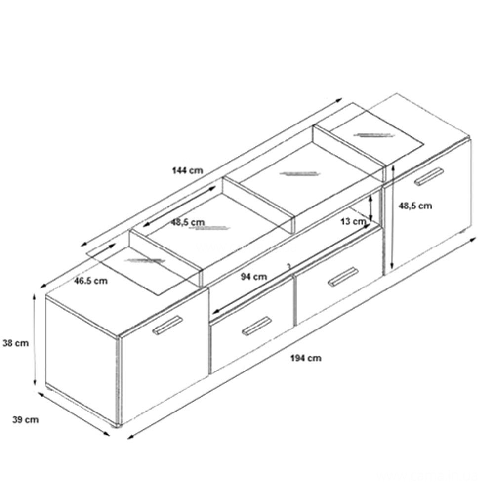 Комод Evora белый/черный глянец Комод Evora белый/черный глянец