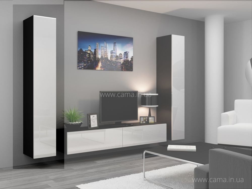 Пенал навесной Vigo 180 черный/белый глянец Пенал навесной Vigo 180 черный/белый глянец