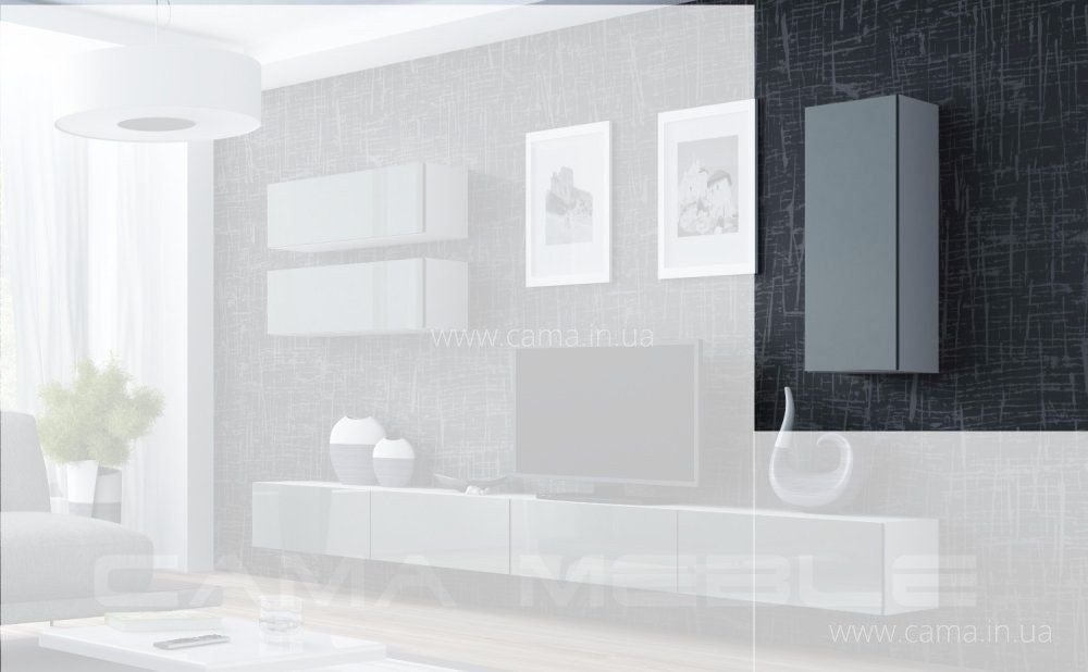 Пенал навесной Vigo 90 белый/серый глянец Пенал навесной Vigo 90 белый/серый глянец