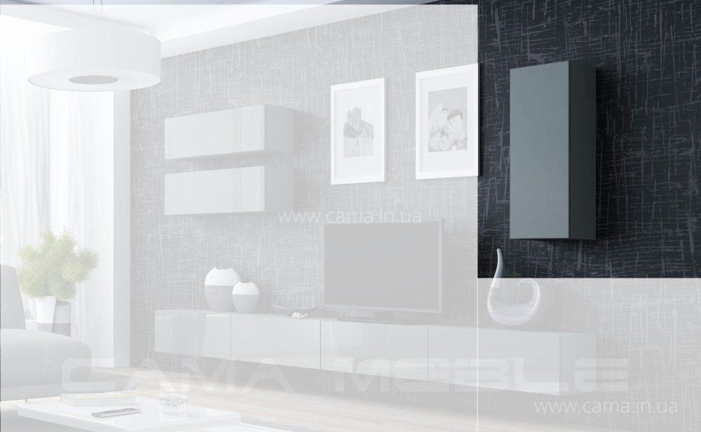 Пенал навесной Vigo 90 серый/серый глянец Пенал навесной Vigo 90 серый/серый глянец