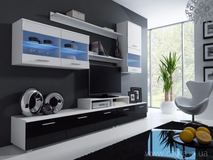 Стенка Logo II Белый/черный/белый Стенка Logo II Белый/черный/белый