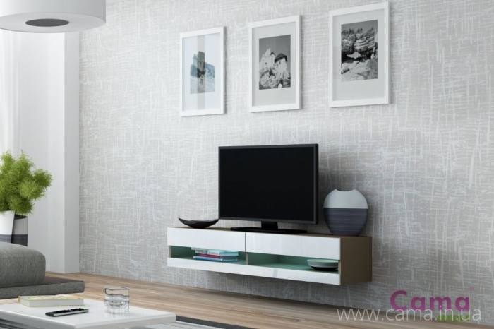 Комод открытый RTV Vigo 140 латте/белый глянец