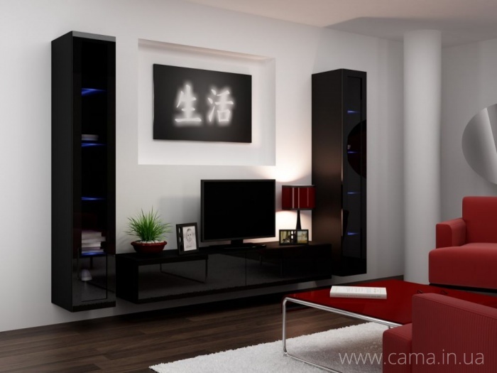 Гостиная Vigo 5 черный/черный глянец