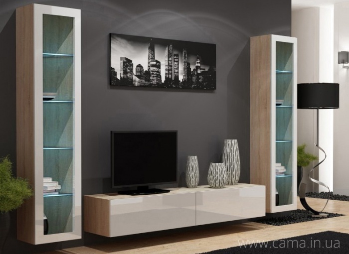 Гостиная Vigo 5 сонома/белый глянец