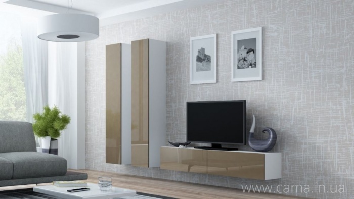 Гостиная Vigo 9 белый/лате глянец Гостиная Vigo 9 белый/лате глянец