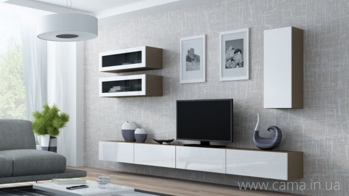 Гостиная Vigo 11 лате/белый глянец