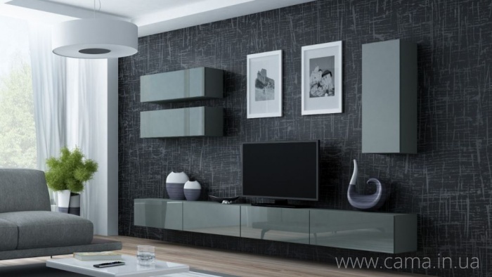 Гостиная Vigo 13 серый/серый глянец Гостиная Vigo 13 серый/серый глянец