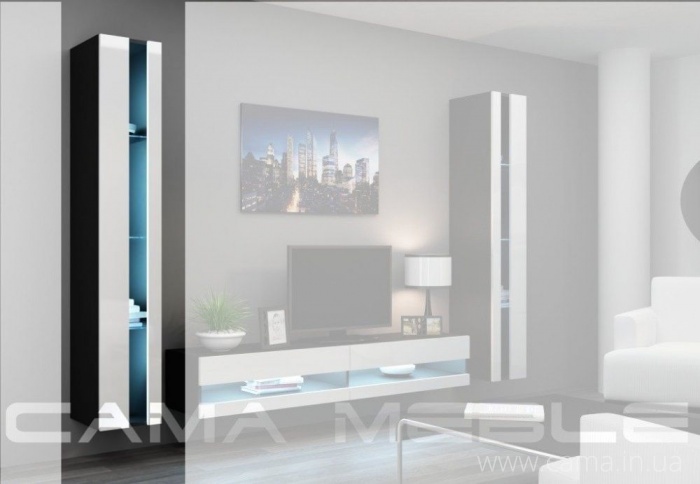 Витрина открытая Vigo 180 черный/белый глянец