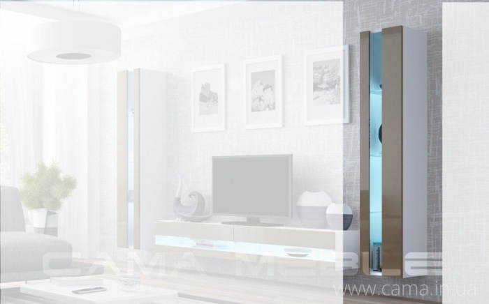 Витрина открытая Vigo 180 белый/латте глянец