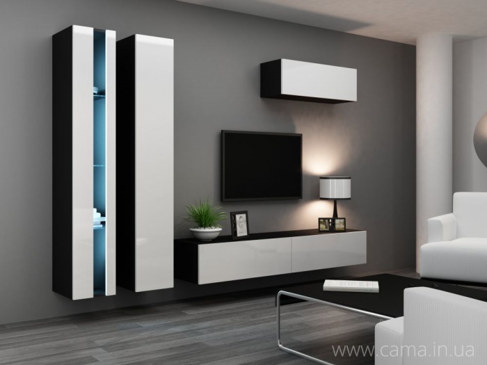 Гостиная Vigo New 1 черный/белый глянец