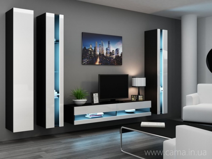 Гостиная Vigo New 6 черный/белый глянец