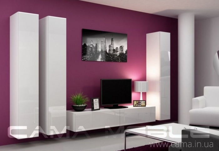 Гостиная Vigo 1 белый/ белый глянец