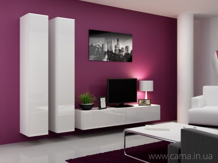 Гостиная Vigo 4 белый/белый глянец