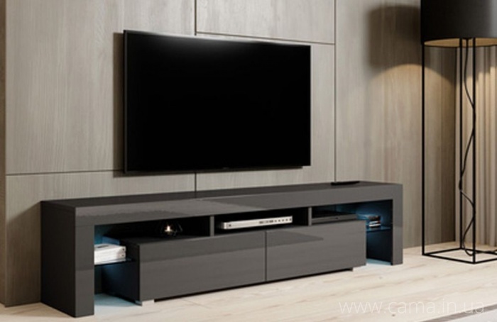 Тумба ТВ Toro 200см серый/серый глянец Тумба ТВ Toro 200см серый/серый глянец