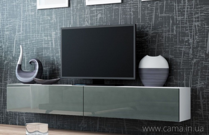 Тумба ТВ Vigo белый/серый глянец 180