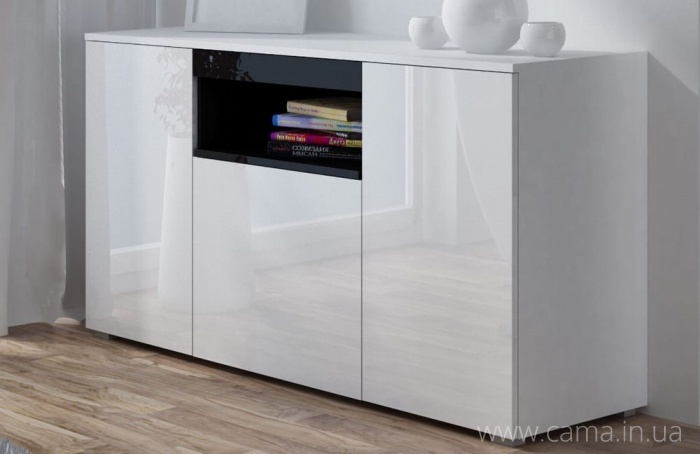 Комод VIVA Белый глянец/Черный