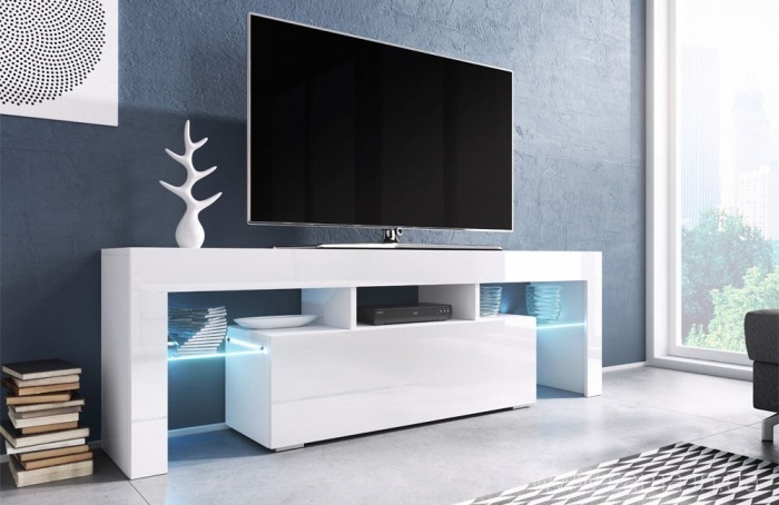 Тумба ТВ Toro 138см белый/белый глянец