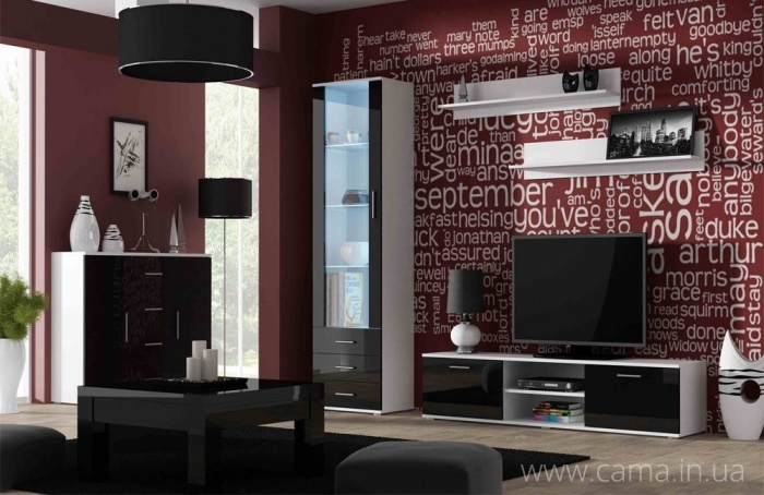 Гостиная Soho 2 белый/черный глянец Гостиная Soho 2 белый/черный глянец