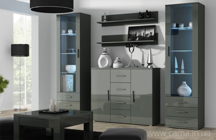 Гостиная Soho 3 серый/серый глянец Гостиная Soho 3 серый/серый глянец